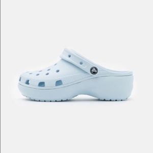 light blue platform crocs womens size 7